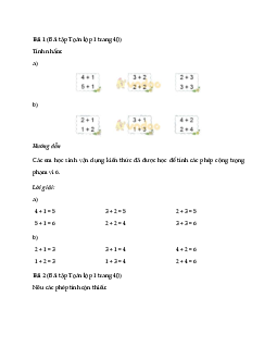 Giải Toán lớp 1 trang 40, 41 sách Cánh Diều