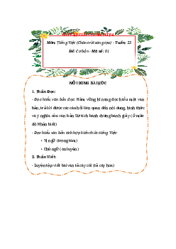 Bài tập cuối tuần Tiếng Việt lớp 4 Chân trời sáng tạo Tuần 23