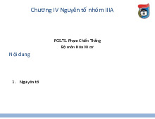 Chương IV: Nguyên tố nhóm IIIA | Lí thuyết Hoá đại cương | Trường Đại học khoa học Tự nhiên