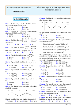 Đề cương ôn tập học kì 2 môn Toán 10 Chân trời sáng tạo