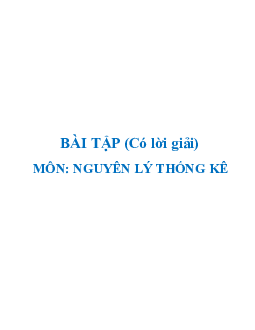12 Dạng bài điển hình môn Nguyên lý thống kê