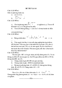 Đề và đáp án thi vào THPT Hải Dương môn Toán năm 2012-2013