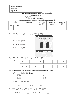 Đề thi Toán lớp 1 học kỳ 2 sách Cánh Diều năm 2024 - Đề 4