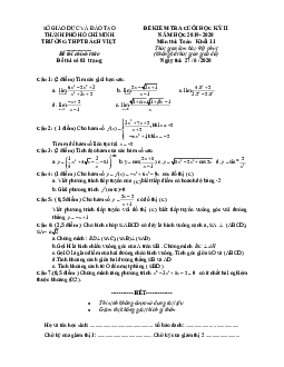 Đề thi học kì 2 Toán 11 năm 2019 – 2020 trường THPT Bách Việt – TP HCM
