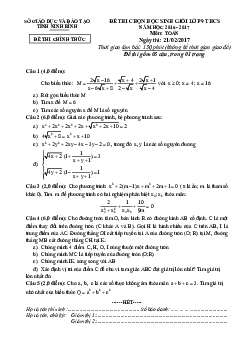 Đề thi chọn học sinh giỏi Toán 9 năm 2016 – 2017 sở GD&ĐT Ninh Bình