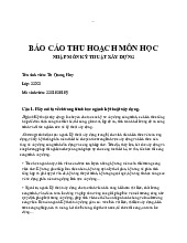 Bài thu hoạch môn kỹ thuật xây dựng / Đại học Kiến trúc Hà Nội