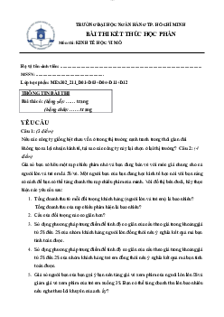 Đề thi môn Kinh tế vi mô