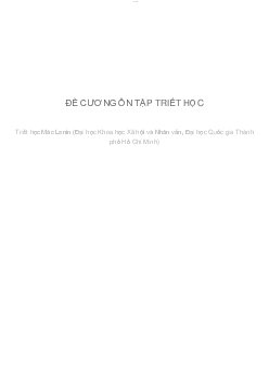 ĐỀ CƯƠNG ÔN TẬP TRIẾT HỌC | Triết học - MacLenin | Đại học Khoa học Xã hội và Nhân văn, Đại học Quốc gia Thành phố HCM