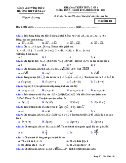 Đề khảo sát Toán 10 lần 2 năm 2022 – 2023 trường THPT Yên Lạc – Vĩnh Phúc