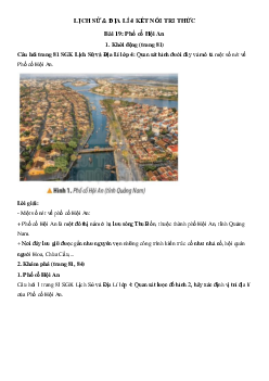 Lịch Sử và Địa Lí lớp 4 Bài 19: Phố cổ Hội An | Kết nối tri thức