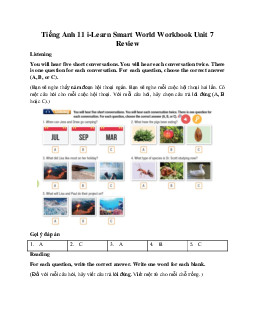 Giải Tiếng Anh 11 Workbook Unit 7 Review | Smart World