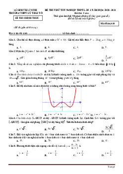 Đề thi thử tốt nghiệp thpt 2021 môn toán có đáp án trường lý thái tổ lần 1