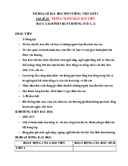 Chủ đề 24: Những người bạn đầu tiên | Bài 5 | Giáo án Tiếng Việt 1 bộ sách Chân trời sáng tạo