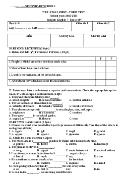 Đề thi học kì 1 môn Tiếng Anh 7 năm 2023 - 2024 sách Kết nối tri thức với cuộc sống - Đề 3