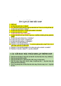 Đề cương lập trình OOP with Java Lab