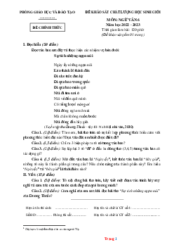 Đề thi chọn HSG Ngữ Văn 6 cấp Huyện 2022-2023 (có đáp án)