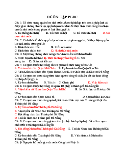 Câu hỏi trắc nghiệm ôn tập Pháp luật đại cương | Trường Đại học Kỹ thuật Y - Dược Đà Nẵng