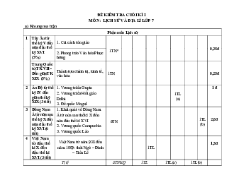 Đề thi học kì 1 môn Lịch sử - Địa lí 7 năm 2023 - 2024 sách Kết nối tri thức với cuộc sống - Đề 3