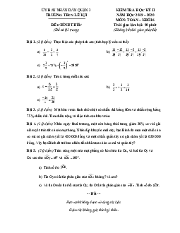 Đề thi HK2 Toán 6 năm 2019 – 2020 trường THCS Lê Lợi – TP HCM
