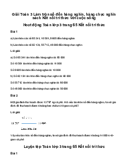 Giải Toán 3 Bài 61: Làm tròn số đến hàng nghìn, hàng chục nghìn | Kết nối tri thức