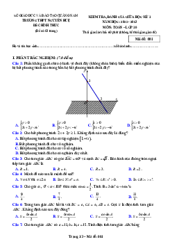 Đề giữa học kỳ 1 Toán 10 năm 2022 – 2023 trường THPT Nguyễn Huệ – Quảng Nam
