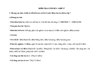 đề thi học kì 1 môn Khoa học tự nhiên 7 năm 2023 - 2024 sách Chân trời sáng tạo -  Đề 3