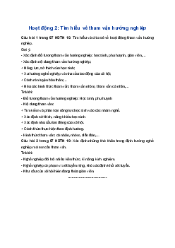 Giải Hoạt động trải nghiệm 10 Cánh diều: Hoạt động 2 chủ đề 8