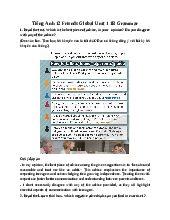 Giải SGK Tiếng Anh 12 Friends Global Unit 1 1B Grammar