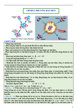 Chuyên đề phản ứng hạt nhân vật lý lớp 12