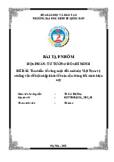 Tìm hiểu về công cuộc đổi mới của Việt Nam và những vấn đề hội nhập kinh tế toàn cầu trong bối cảnh hiện nay | Bài tập lớn môn Tư tưởng Hồ Chí Minh