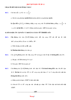 Bài tập toán 9 tuần 12 (có đáp án và lời giải chi tiết)