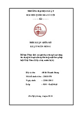 Tiểu luận Phân tích các giới hạn trong hoạt động tín dụng của ngân hàng thương mại theo pháp luật Việt Nam