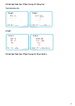 Vở bài tập Toán lớp 4 Bài 52: Chia cho số có hai chữ số Chân trời sáng tạo