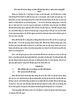 Tiểu luận đề tài tác động của biến đổi khí hậu đến an ninh môi trường
