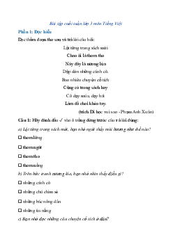 Phiếu bài tập cuối tuần lớp 3 môn Tiếng Việt Tuần 5 (cơ bản số 1) | Kết nối tri thức