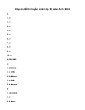 Đề thi tuyển sinh vào 10 môn Tiếng Anh GD&ĐT Bà Rịa - Vũng Tàu năm 2024 - 2025