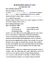 Đề thi nói học kì I - Tiếng Anh 7