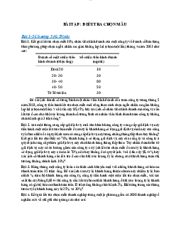 Ngân hàng bài tập Điều tra chọn mẫu | Nguyên lý thống kê
