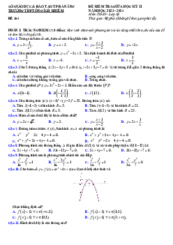 Đề thi giữa kỳ 2 Toán 10 năm 2023 – 2024 trường THPT Ông Ích Khiêm – Đà Nẵng