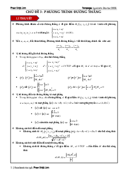 Chủ đề phương trình đường thẳng ôn thi tốt nghiệp THPT môn Toán