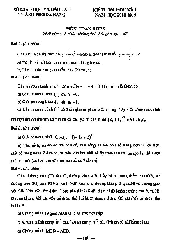 Đề thi học kỳ 2 Toán 9 năm học 2018 – 2019 sở GD&ĐT Đà Nẵng