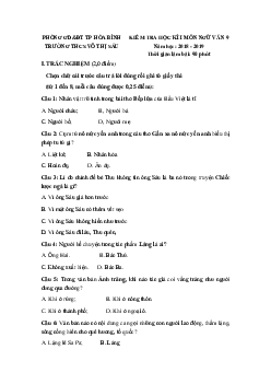 Đề thi học kì 1 lớp 9 môn Ngữ văn trường THCS Võ Thị Sáu, Hòa Bình năm học 2018 - 2019
