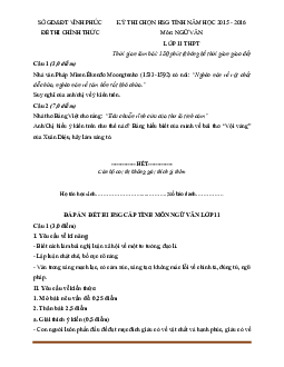 Đề thi HSG môn Văn 11 tỉnh Vĩnh Phúc năm 2016 ( có đáp án )