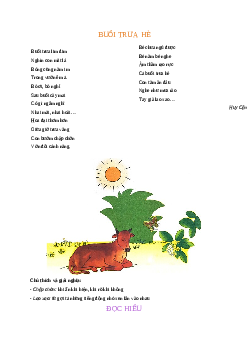 Giải SGK môn Tiếng việt 2 - Bài 28: Buổi trưa hè(3) | Cánh Diều