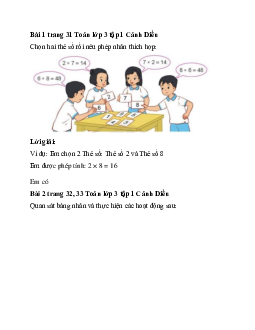 Giải SGK Toán lớp 3 trang 32, 33 Luyện tập (Tiếp theo)  | Cánh Diều