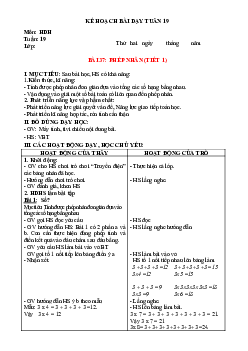 Giáo án buổi chiều môn Toán 2 sách Kết nối tri thức với (Cả năm) | Tuần 19