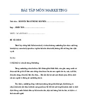 Bài tập: Trình bày những hiểu biết của anh chị về nhu cầu trong marketing. Lựa chọn một hàng hóa/dịch vụ mà anh chị quan tâm và phân tích nhu cầu của thị trường đối với hàng hóa/ dịch vụ đó môn Marketing căn bản | Trường đại học Mở Hà Nội