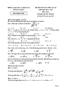 Đề thi thử Toán vào THPT lần 2 năm 2024 – 2025 phòng GD&ĐT Vụ Bản – Nam Định