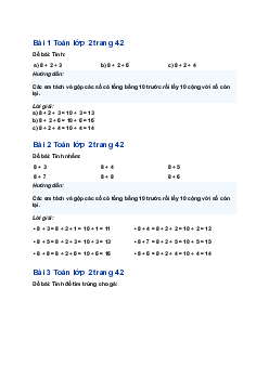 Giải SGK Toán lớp 2 bài 11: 8 cộng với một số | Chân trời sáng tạo