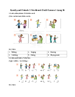 Family and Friends 3 Workbook Unit 8 Lesson 1 trang 56